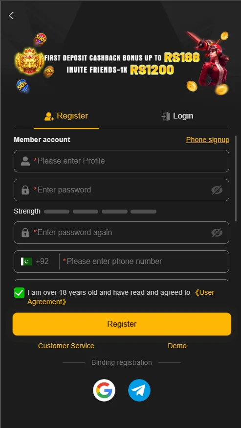 188PKR Register